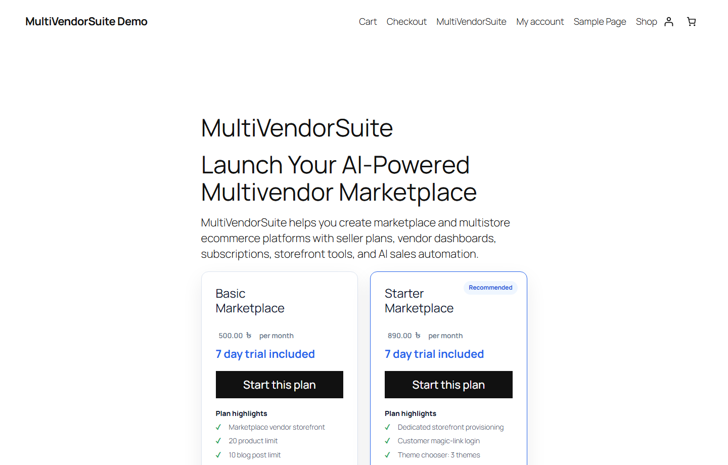 MultiVendorSuite frontend marketplace screenshot showing vendor store and marketplace browsing experience.